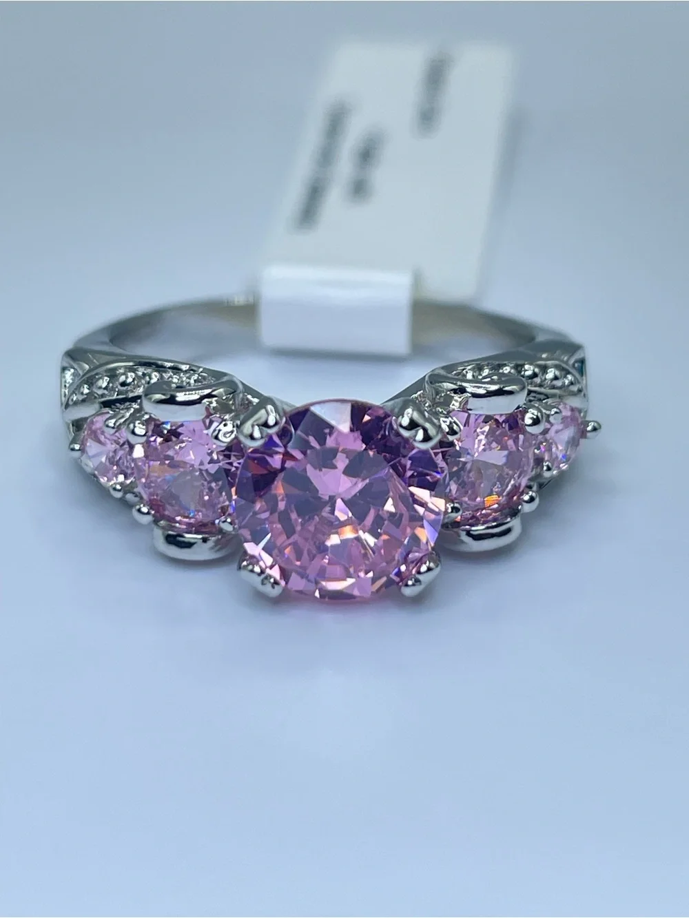 Swarovski Crystal Elements Pink Crystal Multi Stone Statement Ring